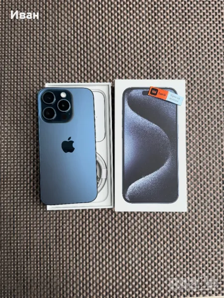 ЛИЗИНГ*53лв/м Phone 15 pro 128*BLUE айфон 15 про син, снимка 1