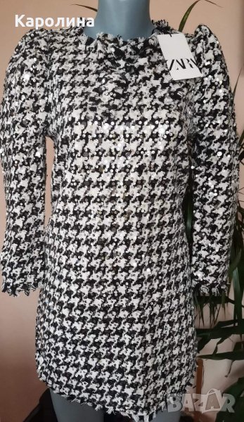 Нова рокля на #ЗАРА с паети, снимка 1