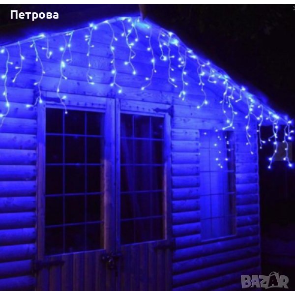 LED лампички за коледна украса-3 метра, цвят синьо/LED завеса/лампички за декорация , снимка 1