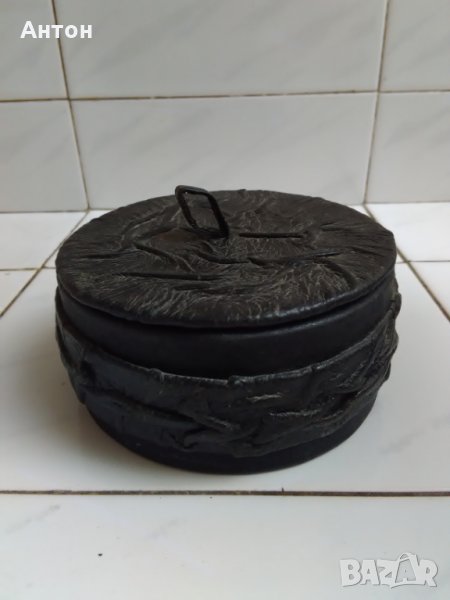 Стара кожена кутия за бижута., снимка 1