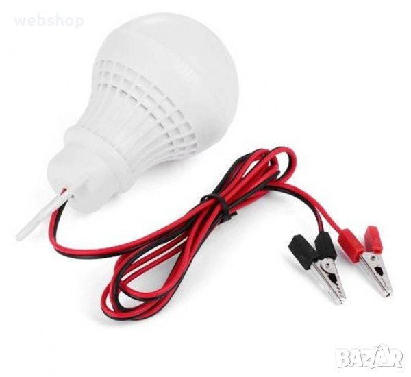 Автомобилна LED лампа, щипки крокодил, 12V, 12W, 6500K, снимка 1
