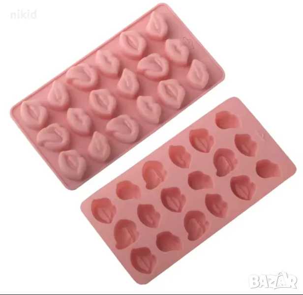 18 Различни устни уста силиконов молд форма фондан шоколад гипс бонбон бонбони гипс, снимка 1