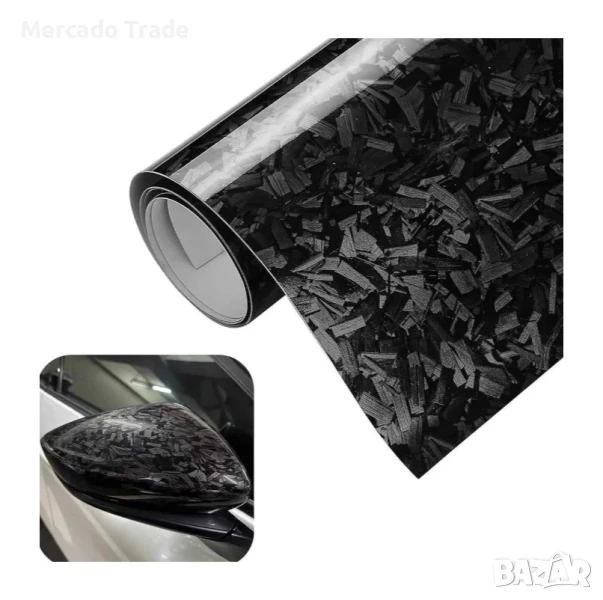 Фолио Кован Карбон Mercado Trade, Гланц, Premium, 152см, Черен, снимка 1