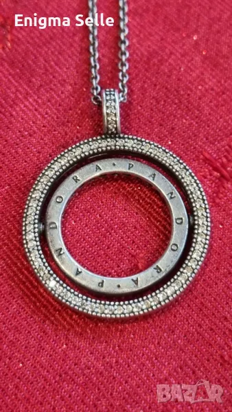 Сребърно колие Pandora, с въртящи се рингове, снимка 1