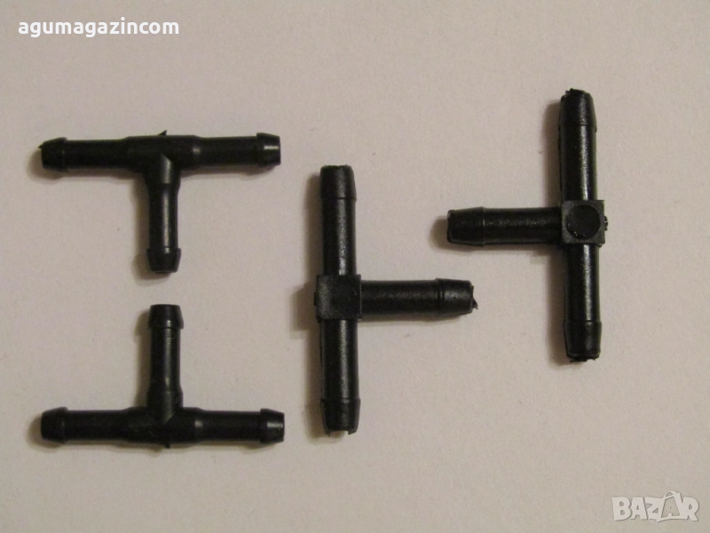 Тройник  вакуум / въздух / вода 5мм пластмасов , снимка 1