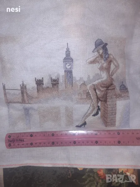 Ръчно ушит гоблен Часовникова кула, снимка 1