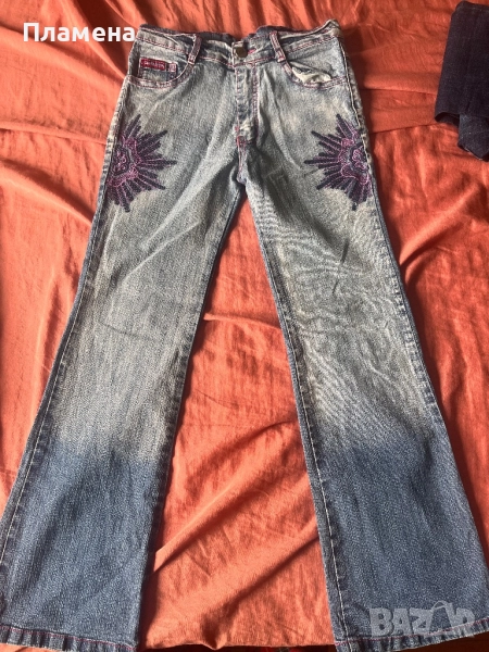 Дънки с бродерия за около 6-8 год дете , снимка 1