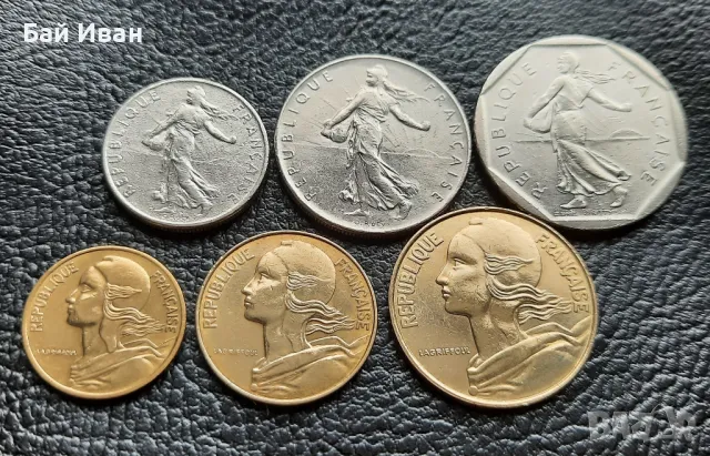 Сет монети 5 , 10 и 20 сантима ,  1/2 , 1 и 2 франка - франция  /2/ - хит цена !, снимка 7 - Нумизматика и бонистика - 49646186