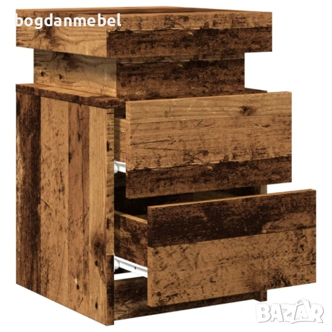 Sonata H Нощно шкафче с LED, старо дърво, снимка 3 - Шкафове - 53172669