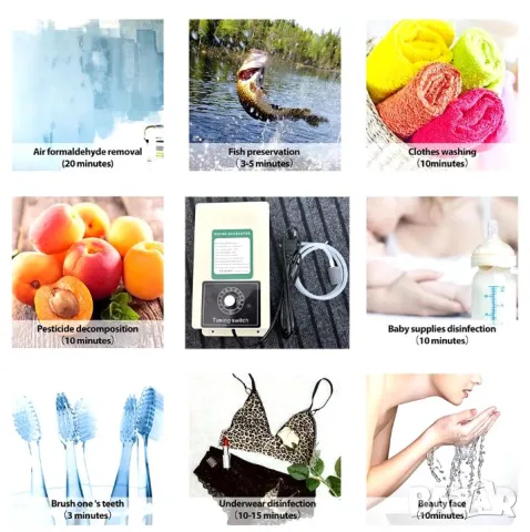 Генератор на Озон за Въздух и Вода 2000 mg/h Индустриален Пречиствател на Въздух с Режим Въздух Вода, снимка 4 - Други - 49749015