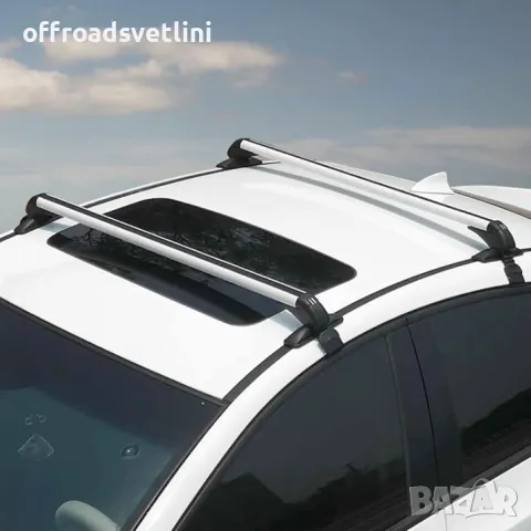 Комплект 2 напречни греди за таван багажник 110 cm, бели, до 150 кг, снимка 3 - Аксесоари и консумативи - 50156983