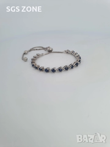 Тенис гривна с рубини, сапфири и изумруди, снимка 4 - Гривни - 52401623