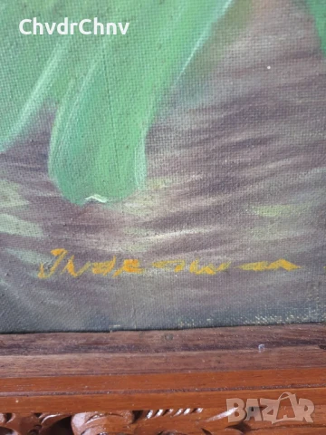 102x66см/голяма испанска картина масло върху платно/женски портрет/прислужница/дървена рамка, снимка 8 - Картини - 50702091