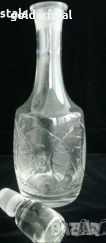 Ретро стъклени чаши с гарафа  гравирани , снимка 11 - Антикварни и старинни предмети - 36401849