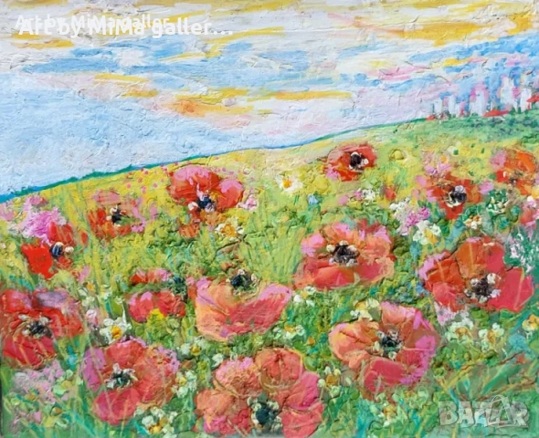 > Макове, мак, картина, диптих -  Art by MiMa МиМа - картини, снимка 14 - Картини - 25977575