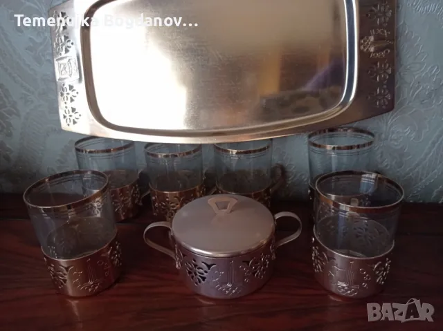 Руски чаени чаши с подстакани,, ОЛИМПИАДА " 1980 Москва-СССР, снимка 2 - Антикварни и старинни предмети - 49305492