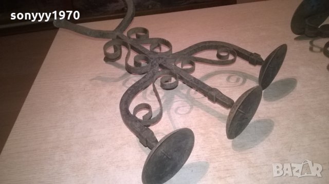 свещници 2бр-ковано желязо-85лв за бр, снимка 11 - Колекции - 28027538