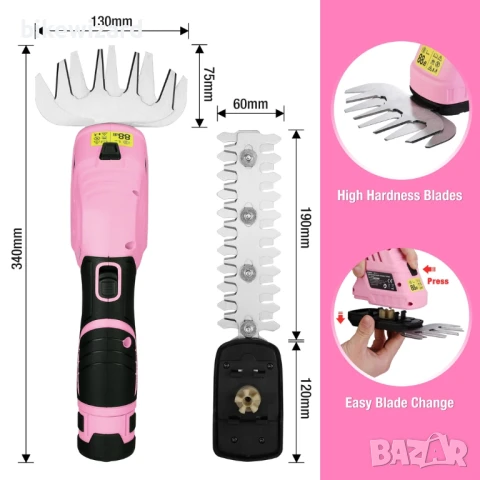 WORKPRO 12V Безжична 2-в-1 ножица за храсти с 2 остриета, батерия 2Ah и зарядно НОВА, снимка 4 - Градинска техника - 51305653