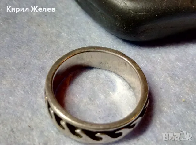 РОКАДЖИЙСКИ ДВУКОМПОНЕНТЕН СРЕБЪРЕН ПРЪСТЕН ХАЛКА СРЕБРО 925 с ВЪРТЯЩ се ЕЛЕМЕНТ 41181, снимка 6 - Пръстени - 48901557