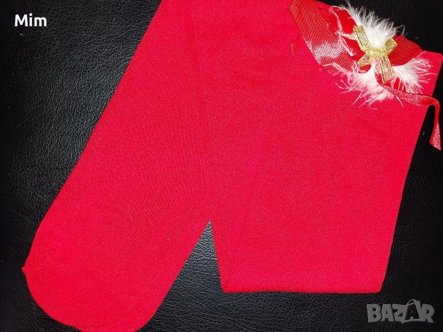 Червени дамски чорапи с пандела , снимка 4 - Бельо - 52825010