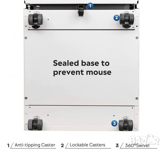 Мобилен офис шкаф с 3 чекмеджета с ключалка D10710435 , снимка 7 - Шкафове - 38952532