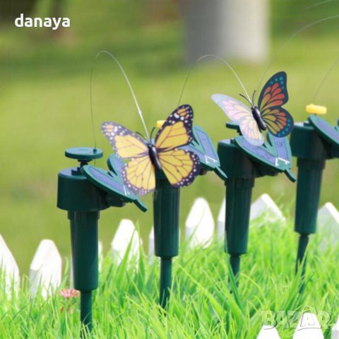 364 Градинска соларна летяща пеперуда декорация за градина балкон, снимка 5 - Градински мебели, декорация  - 21474438