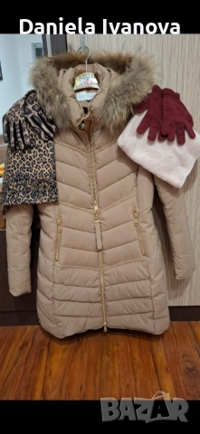 Чисто ново,дебело,топло,дамско,зимно яке + подарък: пролетно-есенно яке,шалове,ръкавици,общо за: 65€