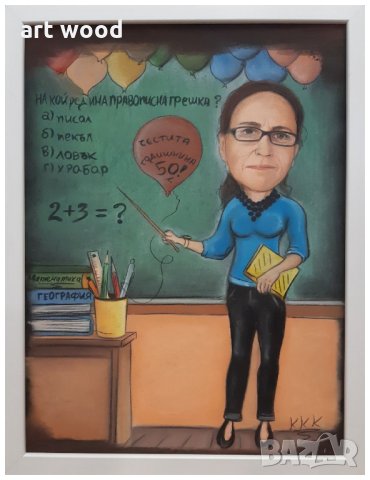 Ръчно рисувана карикатура - шарж по снимка за учител/ка, снимка 15 - Други услуги - 33110728