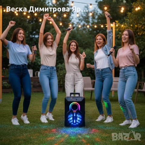 WSJAR E-8809 – Портативна караоке тонколона с микрофон и LED ефекти, снимка 5 - Тонколони - 52749975