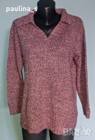 Меланжен памучен пуловер "Outfit"® / хипоалергичен, снимка 2 - Блузи с дълъг ръкав и пуловери - 26696850