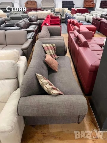 ПРОМОЦИЯ!!! Кафяво-зелен диван от плат четворка с възглавнички, снимка 6 - Дивани и мека мебел - 40780990