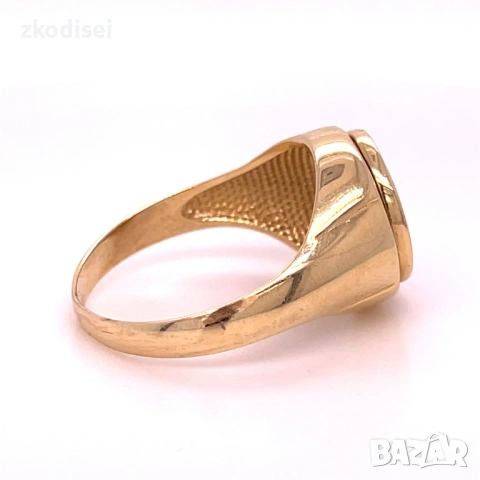 Златен мъжки пръстен 6,28гр. размер:66 14кр. проба:585 модел:34391-1, снимка 3 - Пръстени - 53348451