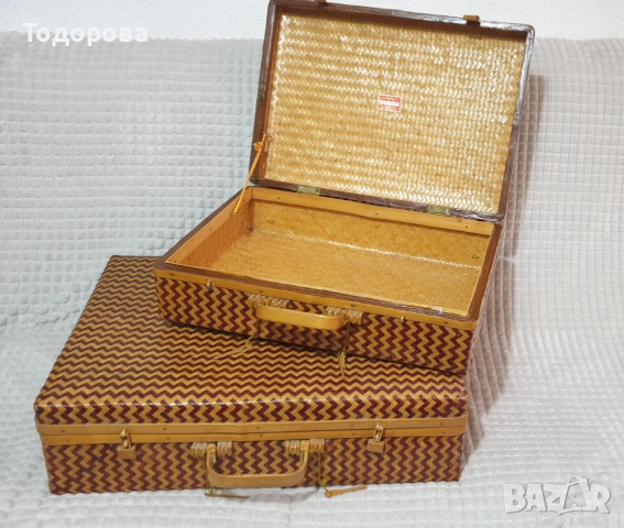 Чифт екзотични плетени куфари, снимка 5 - Антикварни и старинни предмети - 53210176