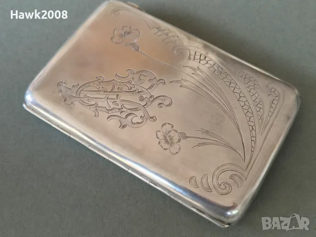 19 век Руска империя Москва сребърна 84 табакера, снимка 2 - Антикварни и старинни предмети - 47608958