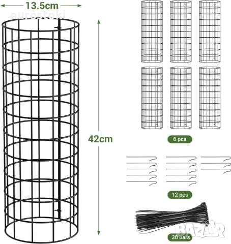HEYOUTH Протектор за стволове на дървета, метален протектор за кора на растения, 42 * 38 см, снимка 4 - Други - 52777047