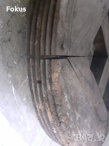 Уникат - Старо масивно дървено колело маховик примитив, снимка 4 - Антикварни и старинни предмети - 50954412