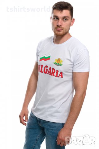 Нова мъжка тениска с трансферен печат България, знаме и герб, снимка 7 - Тениски - 27995178