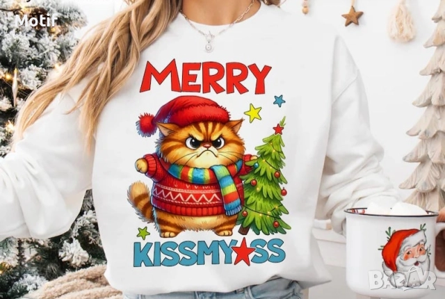 Коледни тениски с котки за цялото семейство, снимка 4 - Тениски - 52523019