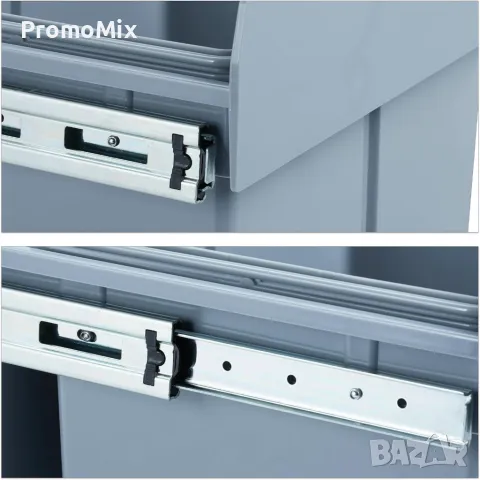 Кош за отпадъци Relaxdays 10027287 31л За вграждане кош за боклук разделно събиране 3 отделения, снимка 6 - Други стоки за дома - 49166688