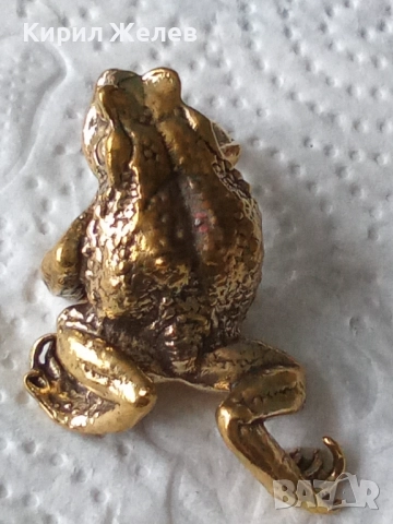 Бронзова фигурка на жаба малка 52540, снимка 4 - Колекции - 52589601