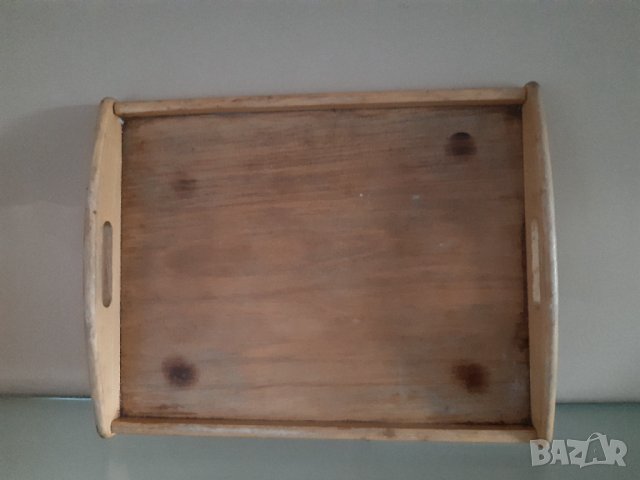 Дървен поднос, ретро, снимка 1 - Аксесоари за кухня - 37779490
