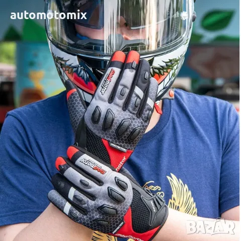 МОТО РЪКАВИЦИ С ПРОТЕКТОРИ, ТЕКСТИЛ, ЖЪЛТ - 72873, снимка 5 - Аксесоари и консумативи - 49325248