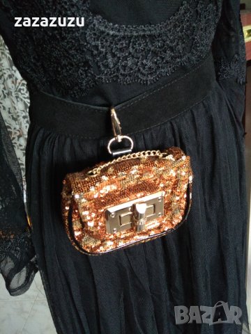 Супер дамска златна чантичка за кръста и през рамо, снимка 5 - Чанти - 32238633