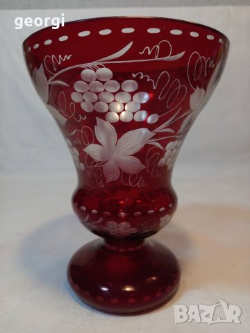 Кристална ваза Bohemia рубинен кристал 
