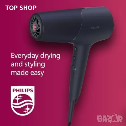 Нов Philips 5000 серия сешоар 2300W бързо и безопасно сушене + дифузер, снимка 6 - Сешоари - 49668512