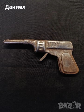 Стар метален пистолет играчка, снимка 4 - Колекции - 51857852