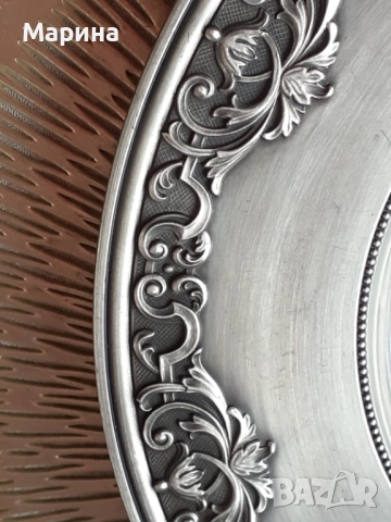 Чиния за стена, пано от калай Antik*Vintage #53, снимка 4 - Антикварни и старинни предмети - 52172285