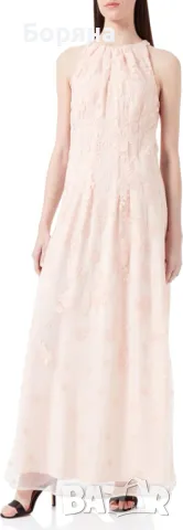 Esprit нова с етикет дълга розова рокля дантела, снимка 7 - Рокли - 49076048