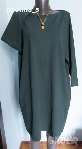 Зелена маркова рокля тип туника "H&M" / голям размер - гигант , снимка 2 - Рокли - 44891455
