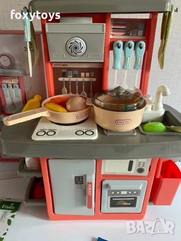 Малка кухня с мивка с течаща вода - 46 см. - розова или синя